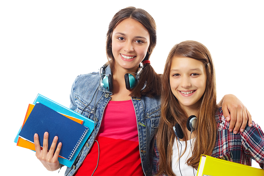 smiling-teenagers-with-headphones